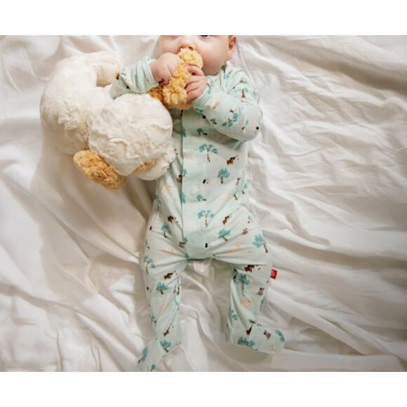 Magnetic Me Baby Central Bark Magnetic Modal Footie Romper Size 6-9M - Picture 2 of 10